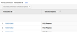 Google Analytics Checkout Options reporting